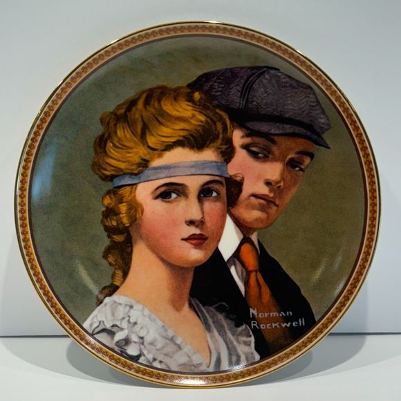 Knowles Other - Norman Rockwell "Meeting on the Path" Edwin Knowles Collectible Plate - 1983